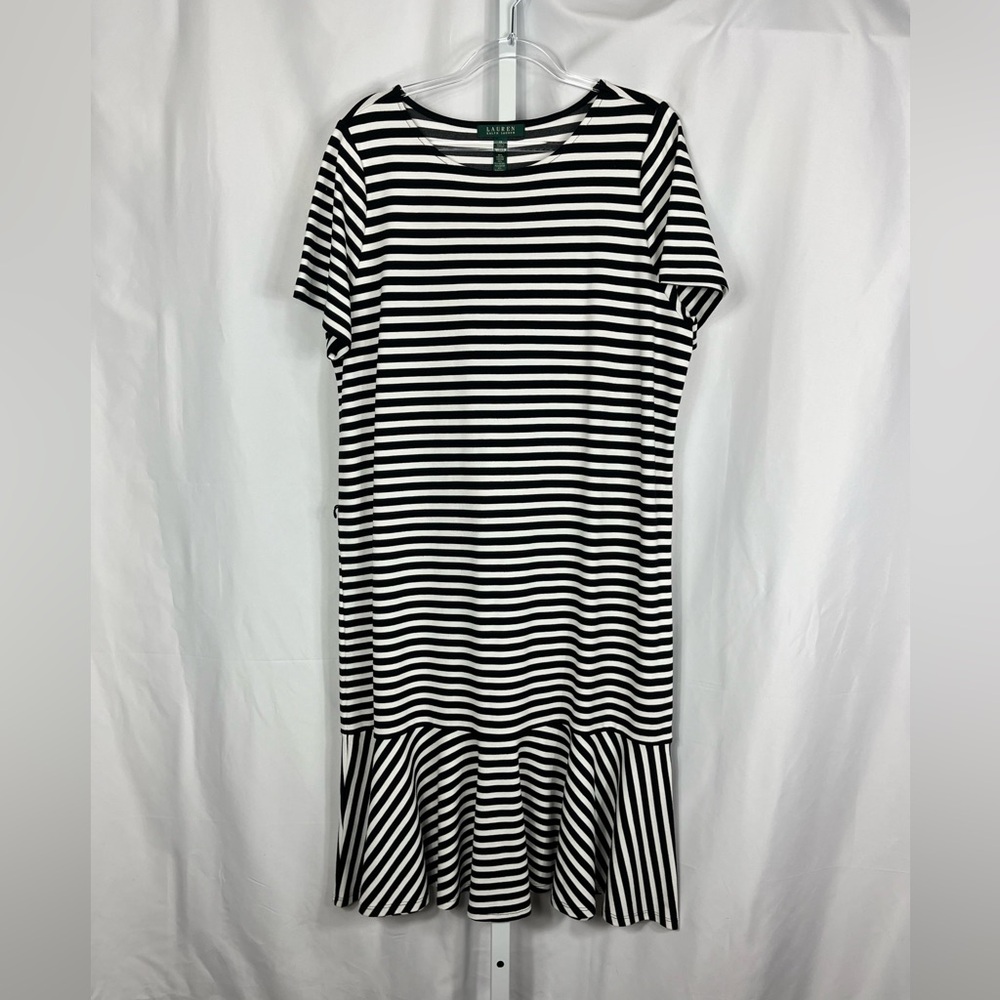 Lauren Ralph Lauren Black-And-White Striped shirt dress